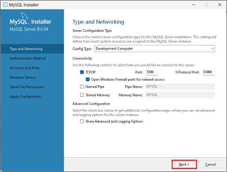 【MySQLをダウンロードしてテーブルを作成する方法】ネットワーク構成