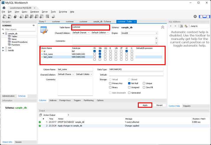 【MySQLをダウンロードしてテーブルを作成する方法】テーブルスキーマ作成