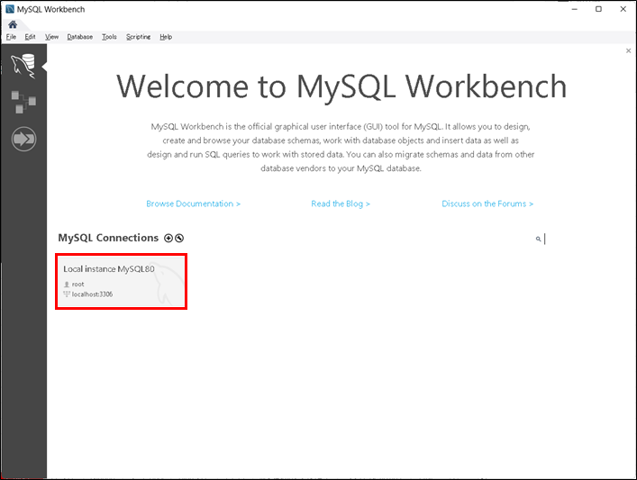 【MySQLをダウンロードしてテーブルを作成する方法】MySQLのWorkbench起動