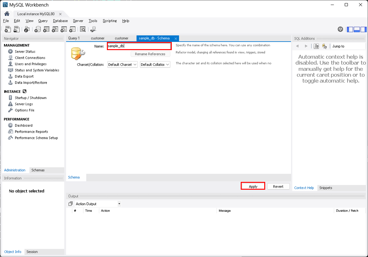 【MySQLをダウンロードしてテーブルを作成する方法】DB名入力