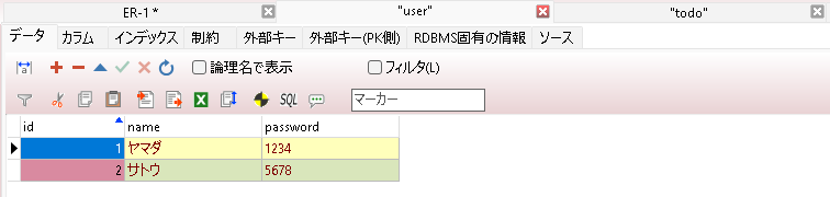 【flaskその１】userテーブル