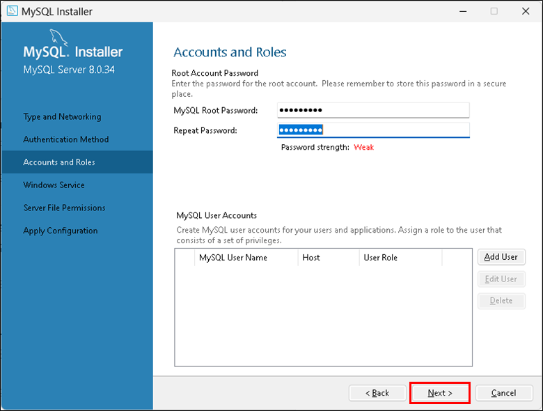 【MySQLをダウンロードしてテーブルを作成する方法】パスワード設定